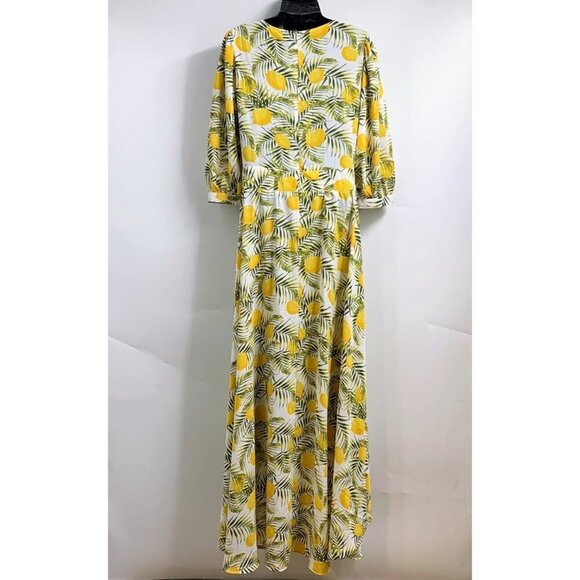Fashion Nova Women's Lemon Drop Hi Low Long Sleeve V Neck Dress‎ Size L NWT - Picture 2 of 15